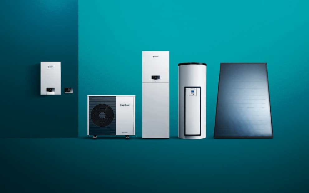 Warmtepompsysteem met componenten.