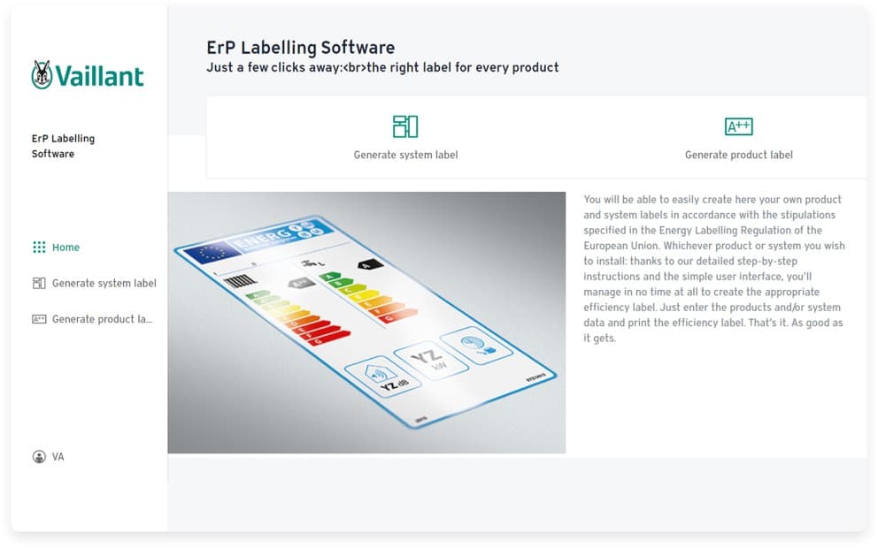 Software voor ErP-label