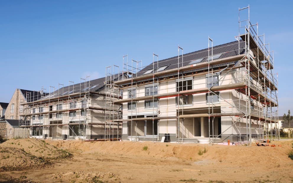 Nieuwbouwproject in de steigers