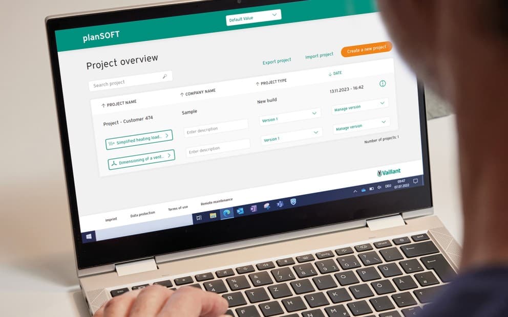 Planningstool op laptopscherm.