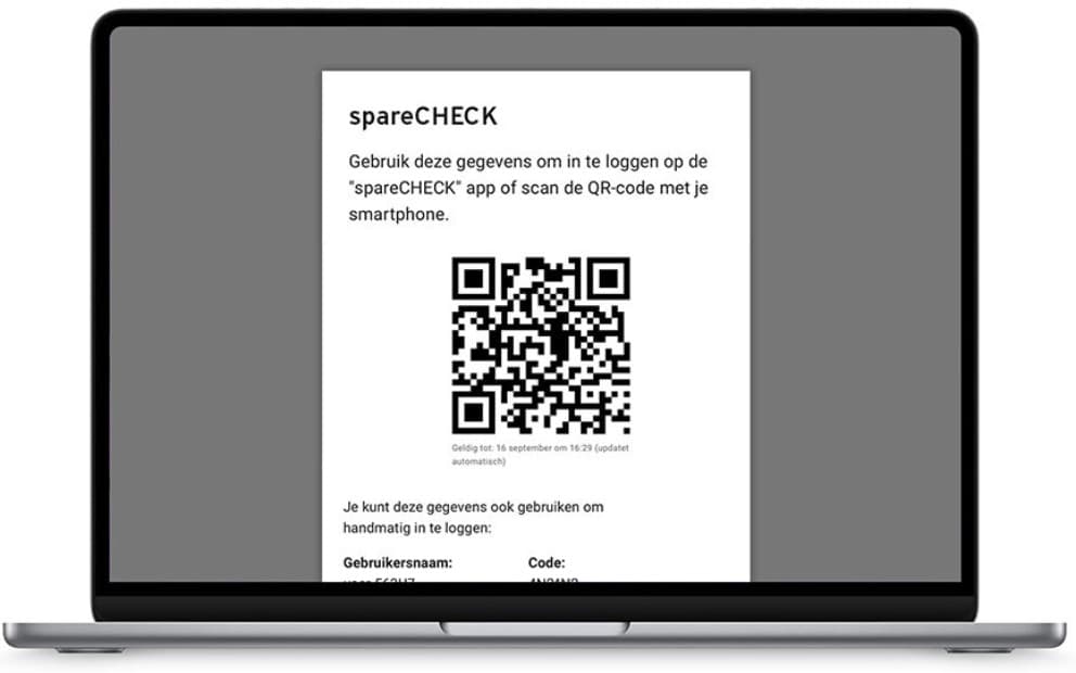 QR-code voor de app voor mobiele reserveonderdelen