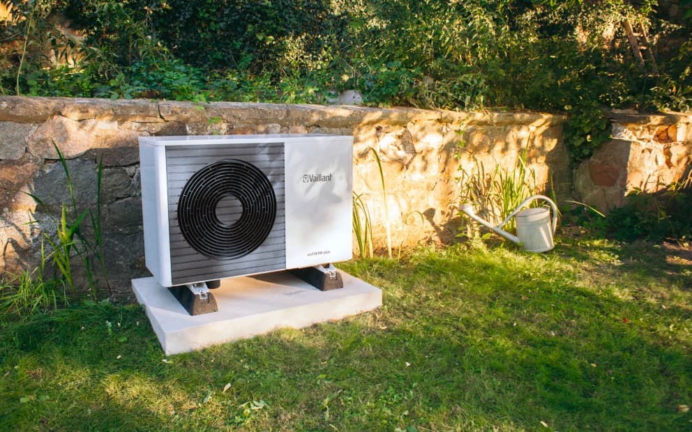 Warmtepomp in de tuin